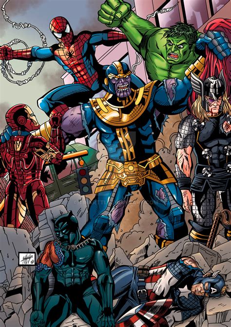 comic thanos vs avengers